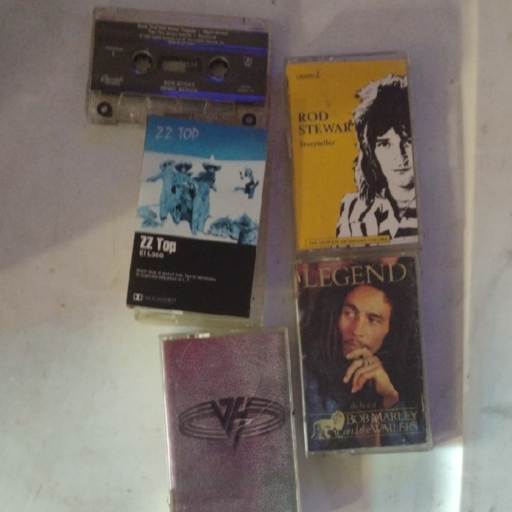 Cassette Tape Collection with ZZ Top and Bob Marley
